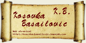 Kosovka Basailović vizit kartica